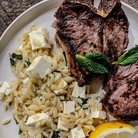 Lamb Chops with Orzo - Olive Branch Oil & Spice
