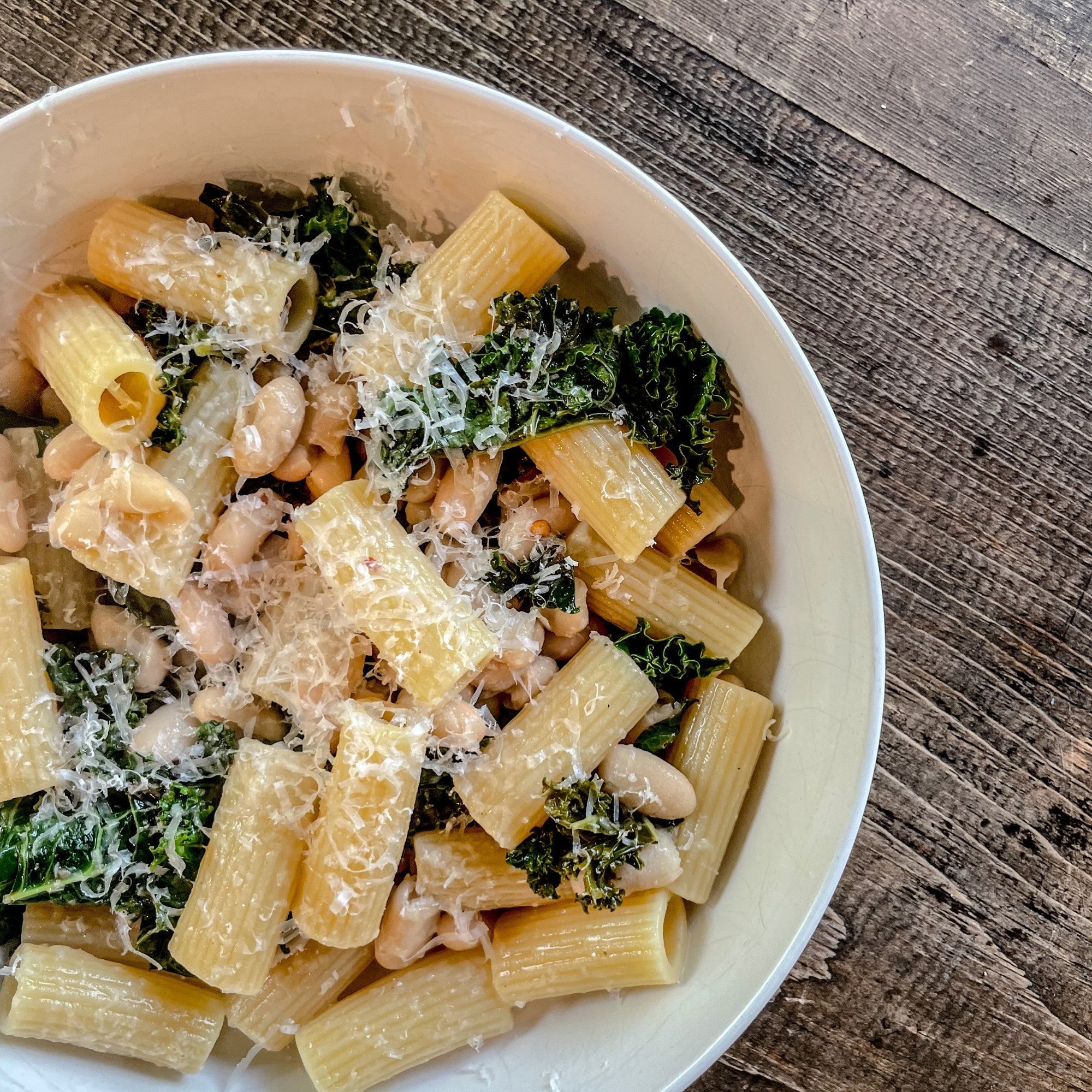 Rigatoni with Beans and Kale Olive Branch Oil & Spice