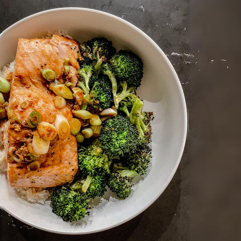 Roasted Salmon with Broccoli - Olive Branch Oil & Spice