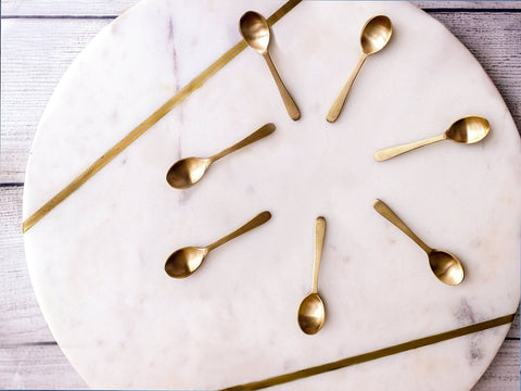 Handmade Artisanal Brass Spoons - Olive Branch Oil & Spice