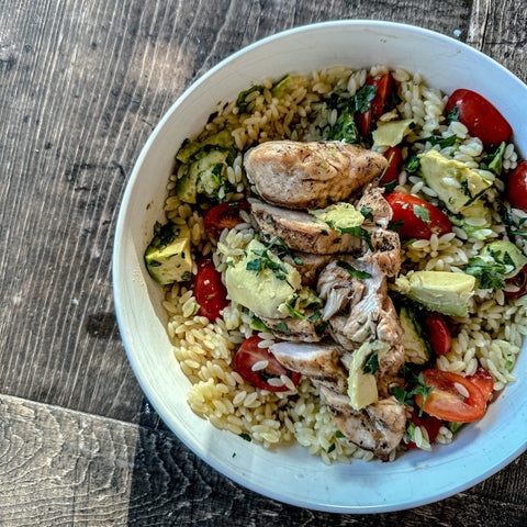 Balsamic Grilled Chicken with Orzo - Olive Branch Oil & Spice