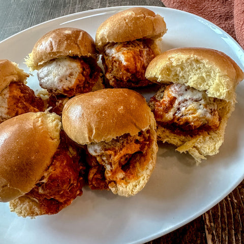 Chicken Parm Meatball Sliders - Olive Branch Oil & Spice