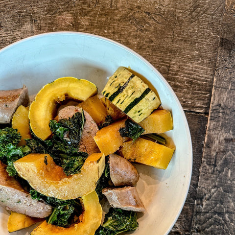 Cider Braised Squash and Sausage