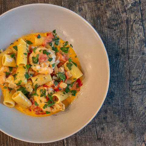 Creamy Tomato Shrimp Pasta - Olive Branch Oil & Spice