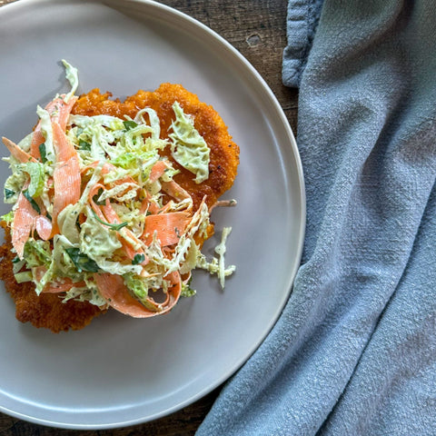 Crispy Buffalo Chicken with Ranch Slaw - Olive Branch Oil & Spice