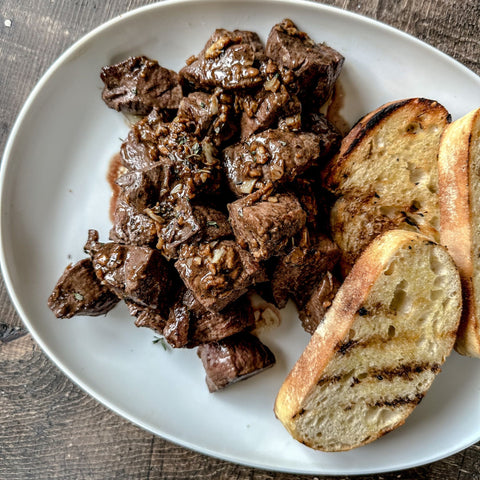 Garlic Butter Steak Bites - Olive Branch Oil & Spice