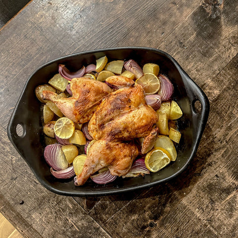 Harissa Roasted Chicken and Potatoes - Olive Branch Oil & Spice