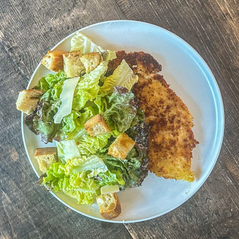 Parmesan Chicken Caesar Salad - Olive Branch Oil & Spice
