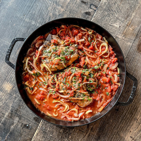 Pork Chops with Tomato and Fennel - Olive Branch Oil & Spice