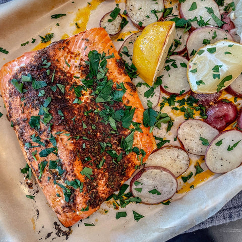 Roasted Salmon with Ancho Rosemary Butter - Olive Branch Oil & Spice