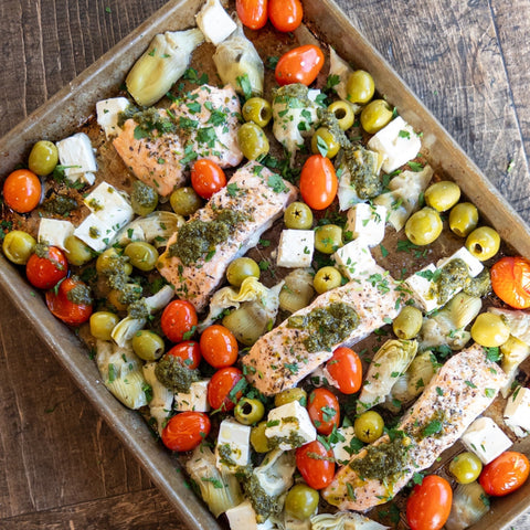 Sheet Pan Mediterranean Salmon