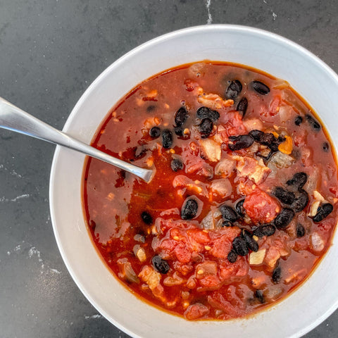 Spicy Black Bean and Bacon Soup - Olive Branch Oil & Spice