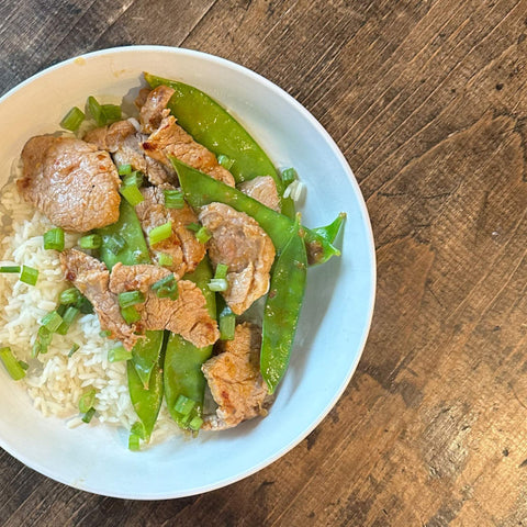 Spicy Pork and Snow Peas - Olive Branch Oil & Spice