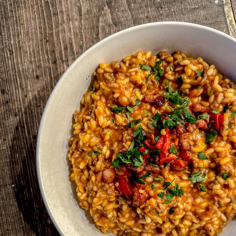 Spicy Sausage and Tomato Risotto
