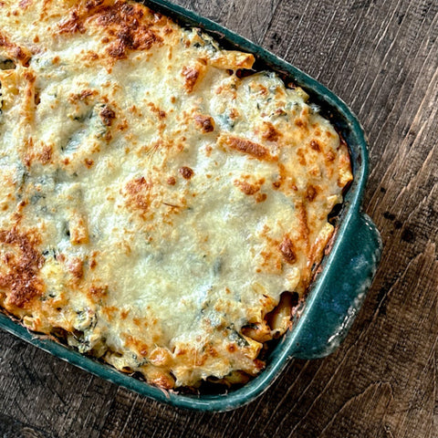 Spinach and Artichoke Baked Ziti - Olive Branch Oil & Spice