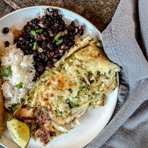 Roasted Tomatillo Enchiladas - Olive Branch Oil & Spice