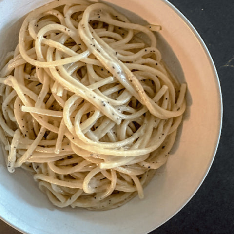 Bucatini with Cheese and Pepper - Olive Branch Oil & Spice