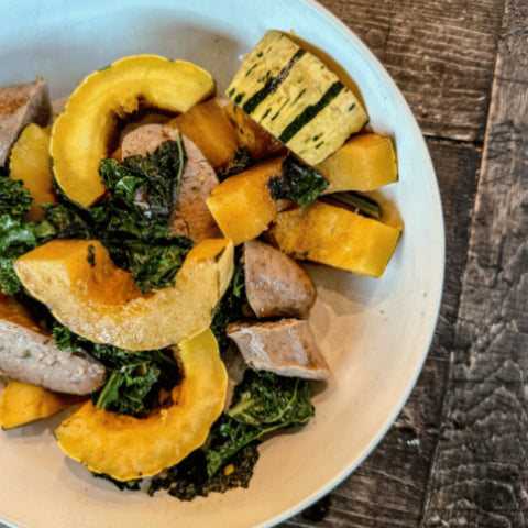 Cider Braised Squash and Sausage - Olive Branch Oil & Spice