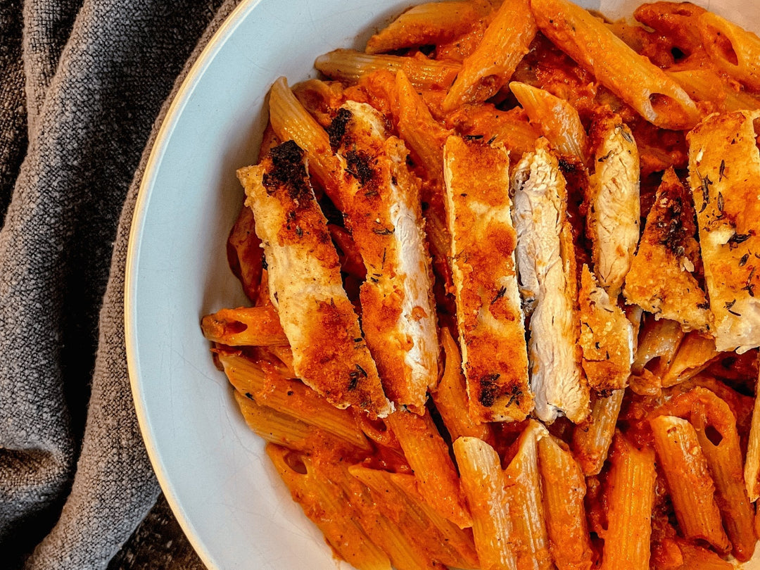 Penne Rosa with Parmesan Chicken – Olive Branch Oil & Spice