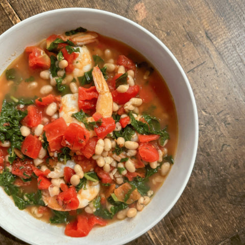 Shrimp, Beans and Greens - Olive Branch Oil & Spice
