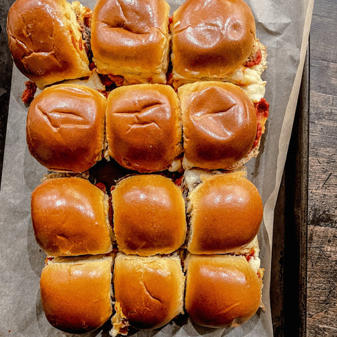 Smashed Meatball Sliders - Olive Branch Oil & Spice