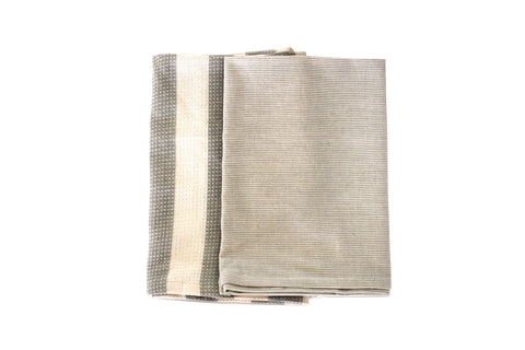 Saged Striped Tea Towel Set