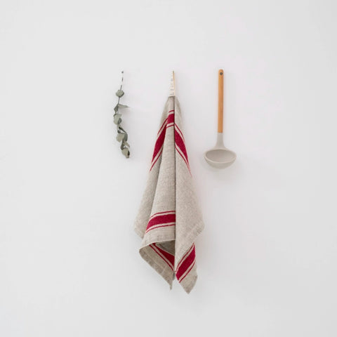 Red Linen Towel - Olive Branch Oil & Spice
