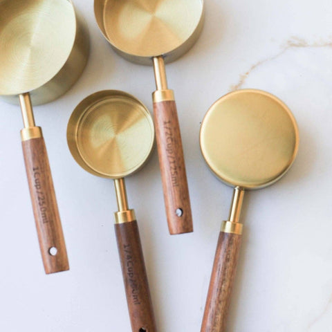 Walnut and Brass Measuring Cups
