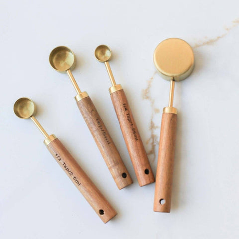 Walnut and Brass Measuring Spoons
