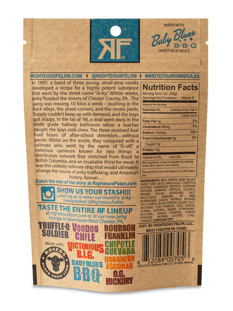 Bootleggin' Baby Blues BBQ Beef Jerky