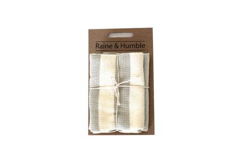 Saged Striped Tea Towel Set